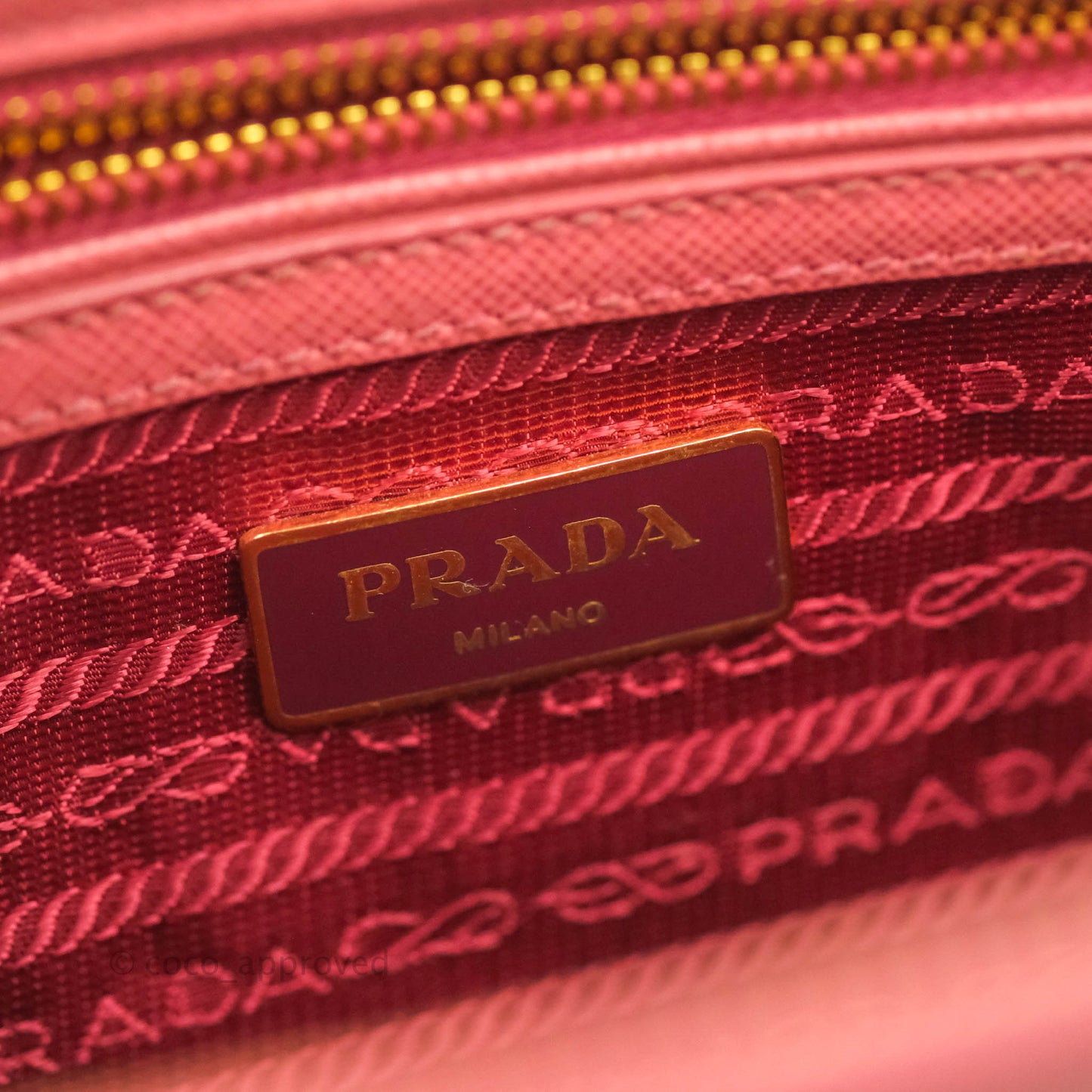 Prada Small Saffiano Lux Pink Tamaris Galleria Bag