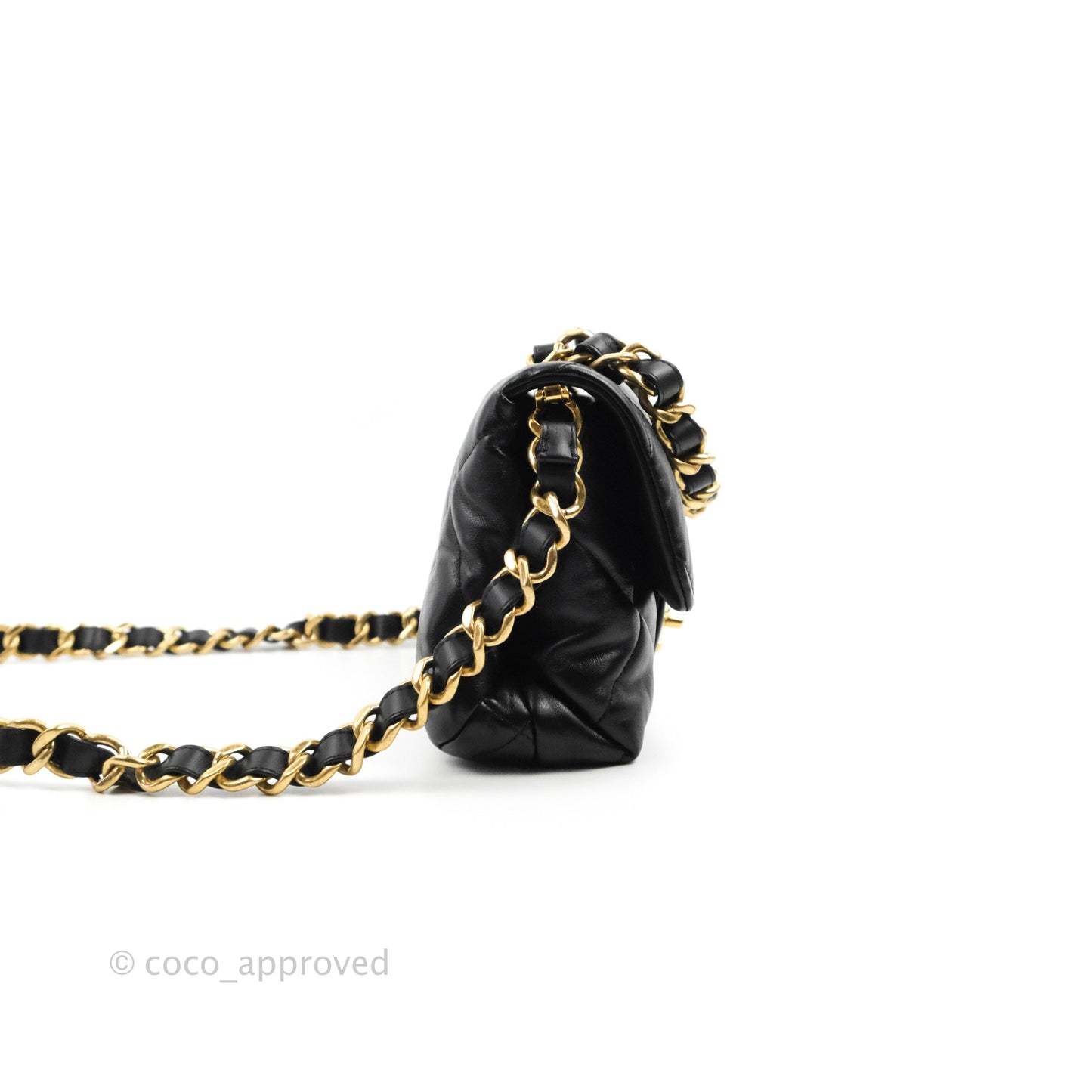 Chanel Small Flap Bag Black Lambskin Aged Gold Hardware 22-23FW