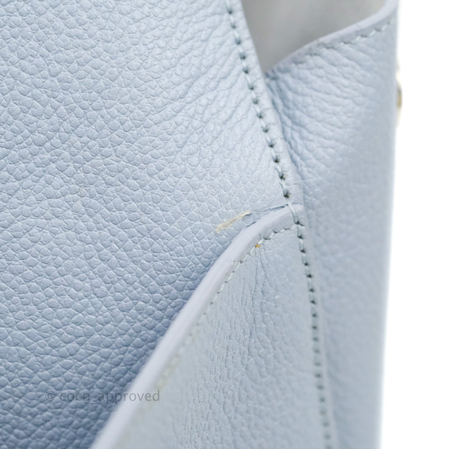 Saint Laurent Small Cabas Rive Gauche Bag Grained Calfskin Baby Blue Silver Hardware