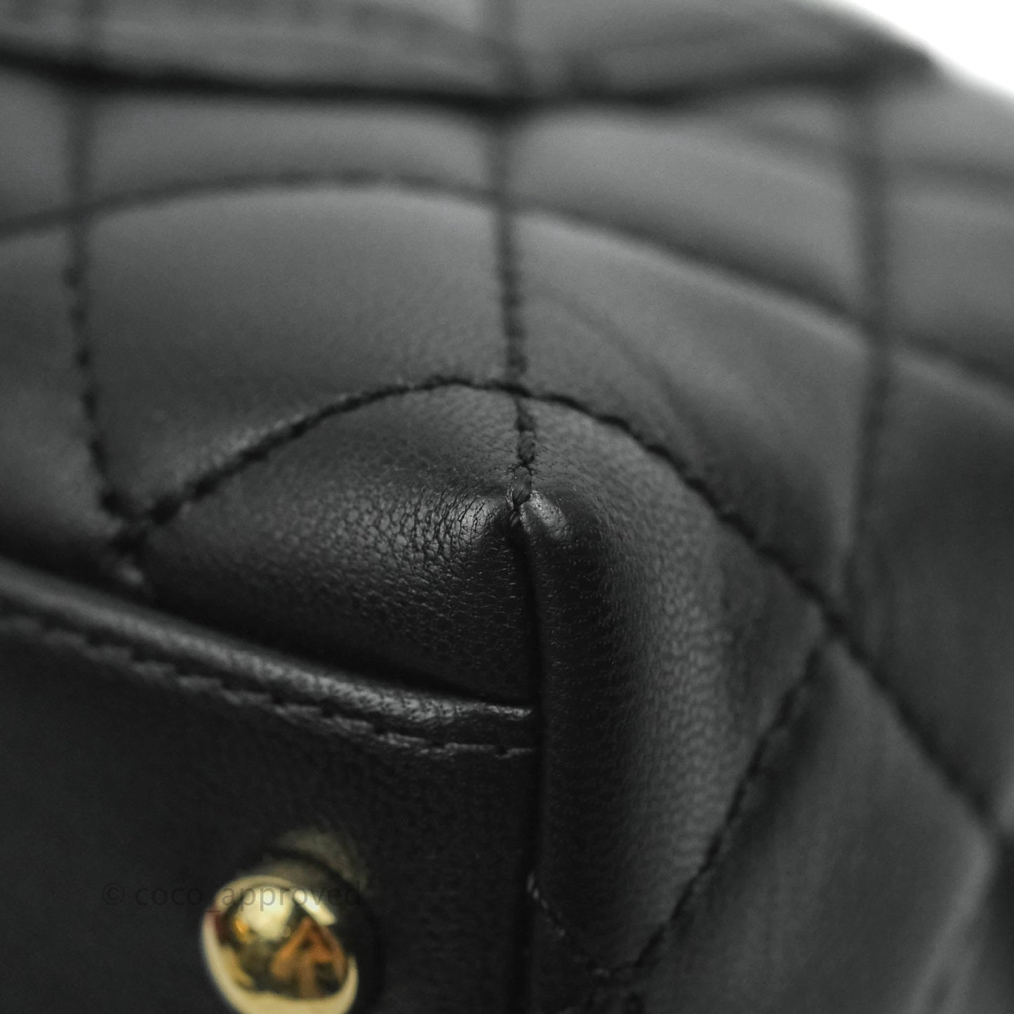 Chanel Quilted Mini Rainbow Coco Handle Bag Lambskin Black Gold Hardware