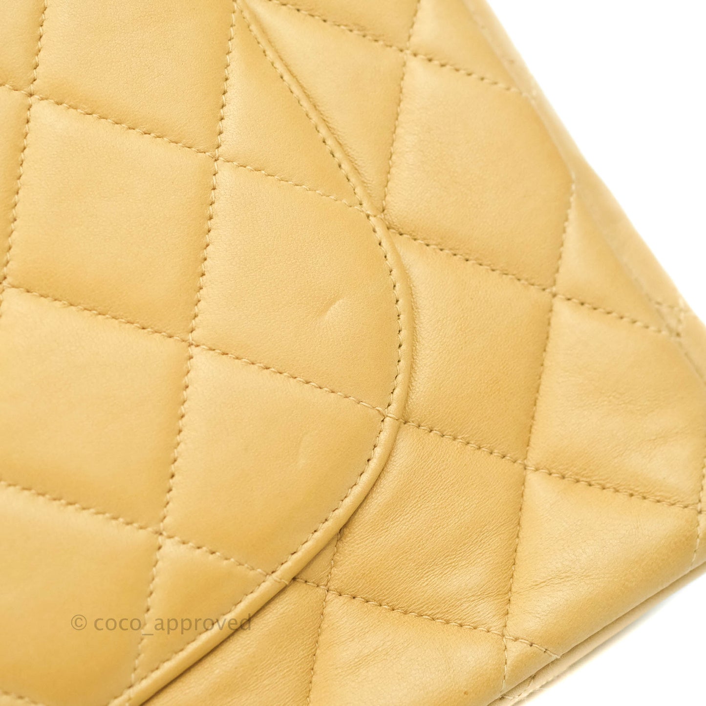 Chanel Classic Vintage Jumbo Single Flap Beige Lambskin Gold Hardware