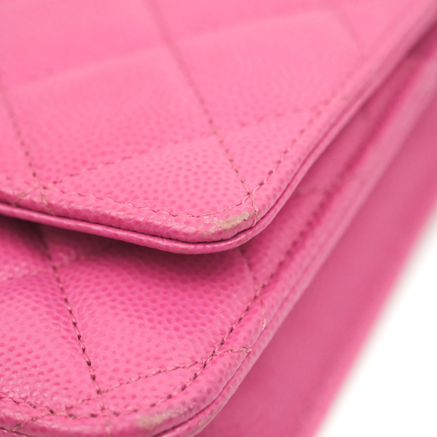 Chanel Quilted Wallet on Chain WOC Pink Caviar Gold Hardware