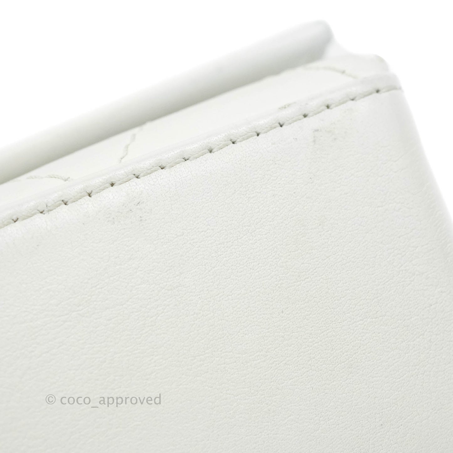 Chanel Flap Bag White Calfskin Gold Hardware 19S