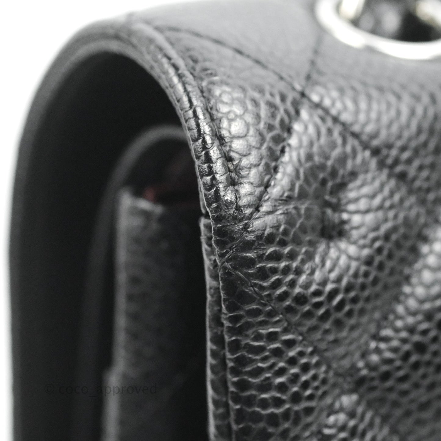 Chanel Classic M/L Medium Flap Quilted Black Caviar Silver Hardware