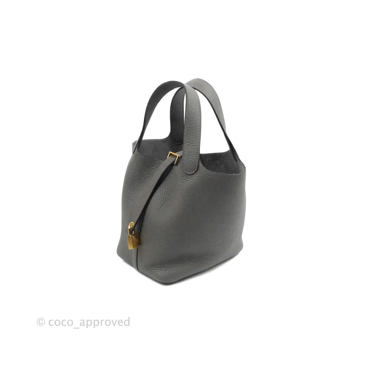 Hermès Picotin Lock 18 Gris Meyer 0L Clemence Gold Hardware
