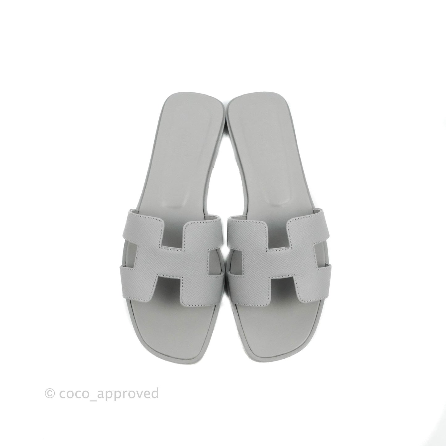 Hermès Oran Sandals Bleu Glacier Size 38
