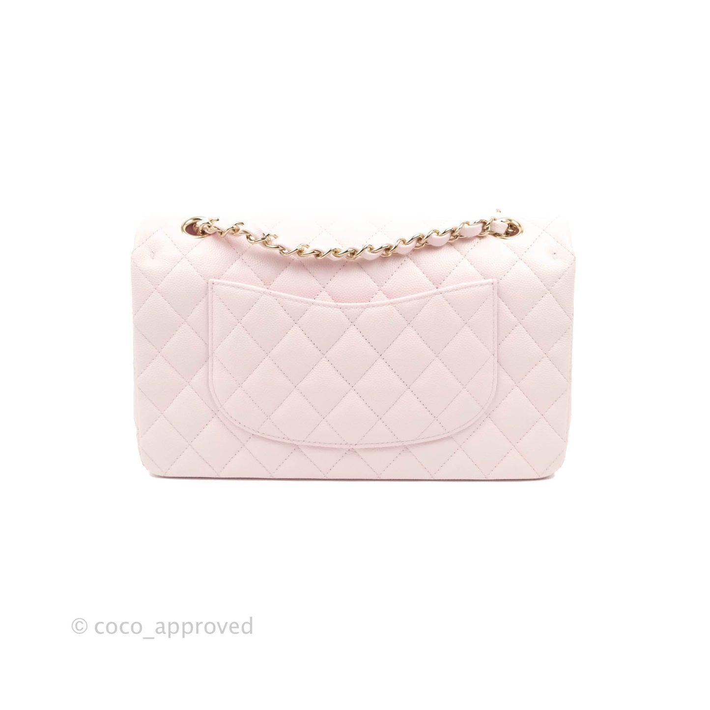 Chanel Classic M/L Medium Flap Quilted Pink Caviar Gold Hardware 22P