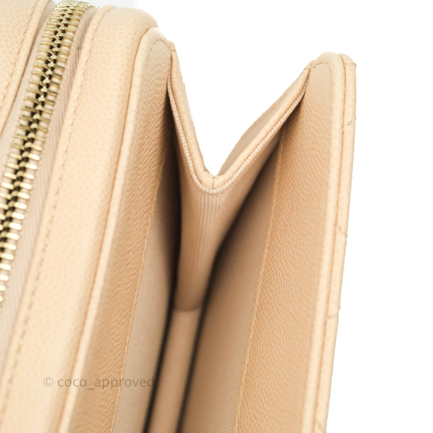 Chanel Quilted Small Like The Wallet Flap Light Beige Caviar Light Gold Hardware 22C
