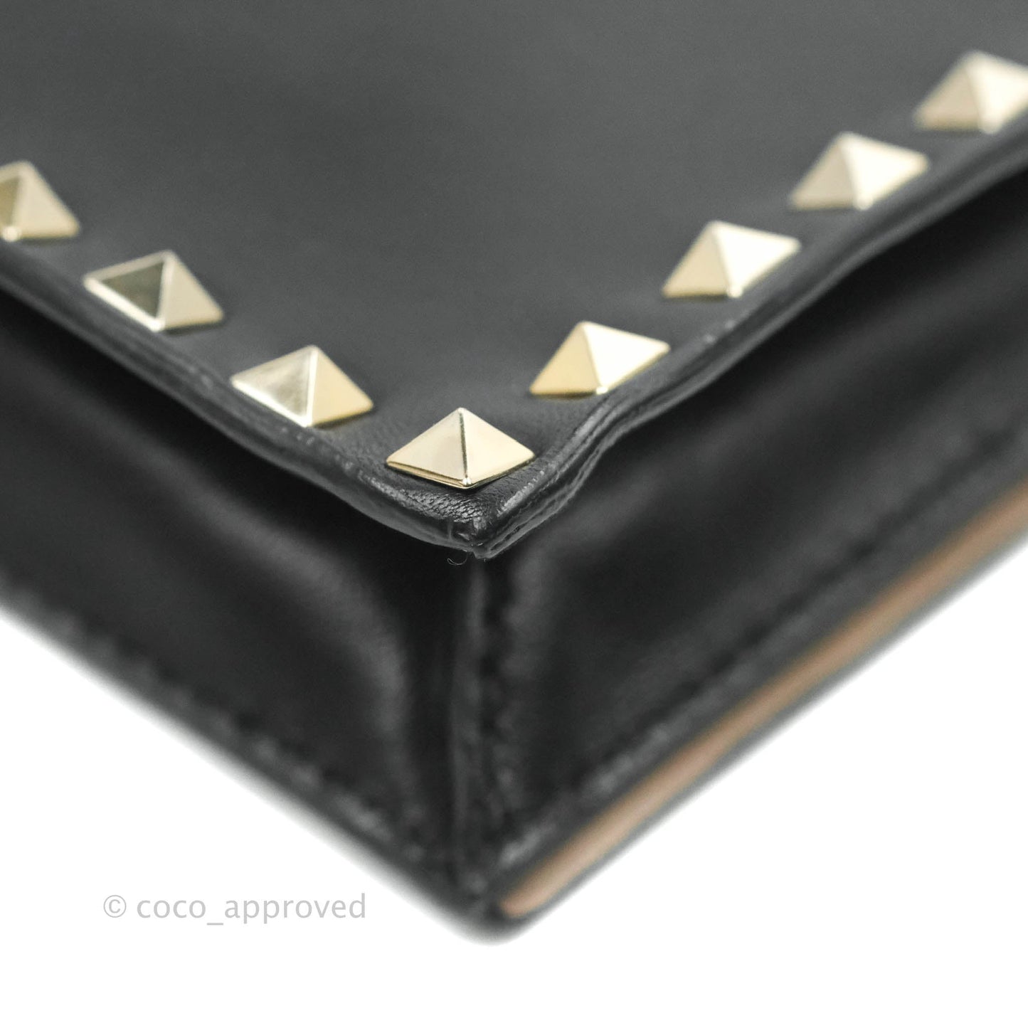 Valentino Nappa Rockstud Wristlet Clutch Black