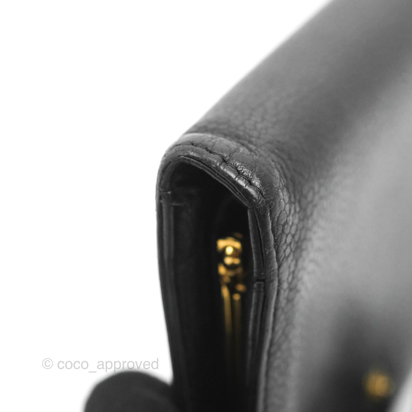 Chanel Vintage CC Wallet Black Caviar Gold Hardware