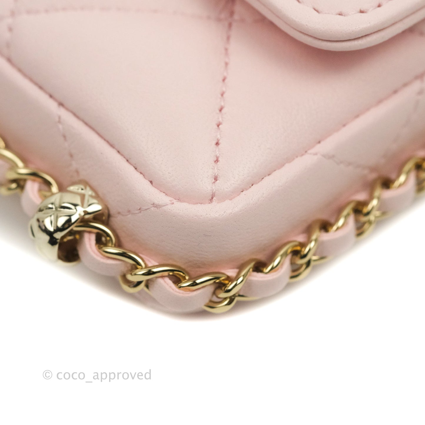 Chanel Mini Clutch With Chain Pink Lambskin Gold Hardware