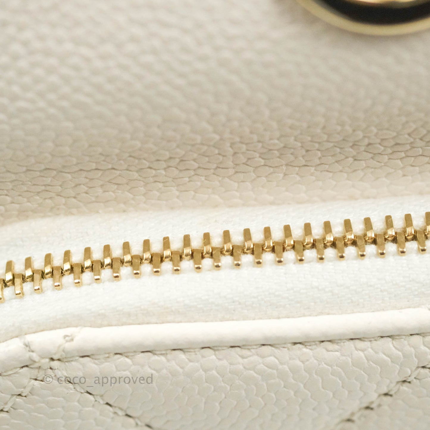 Chanel Business Affinity Drawstring Bucket Bag White Caviar Gold Hardware
