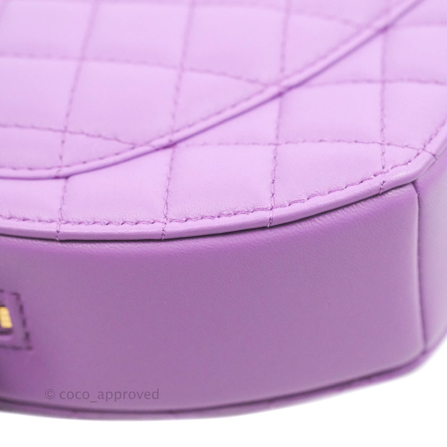 Chanel Large Heart Bag Purple Lambskin Gold Hardware 22S