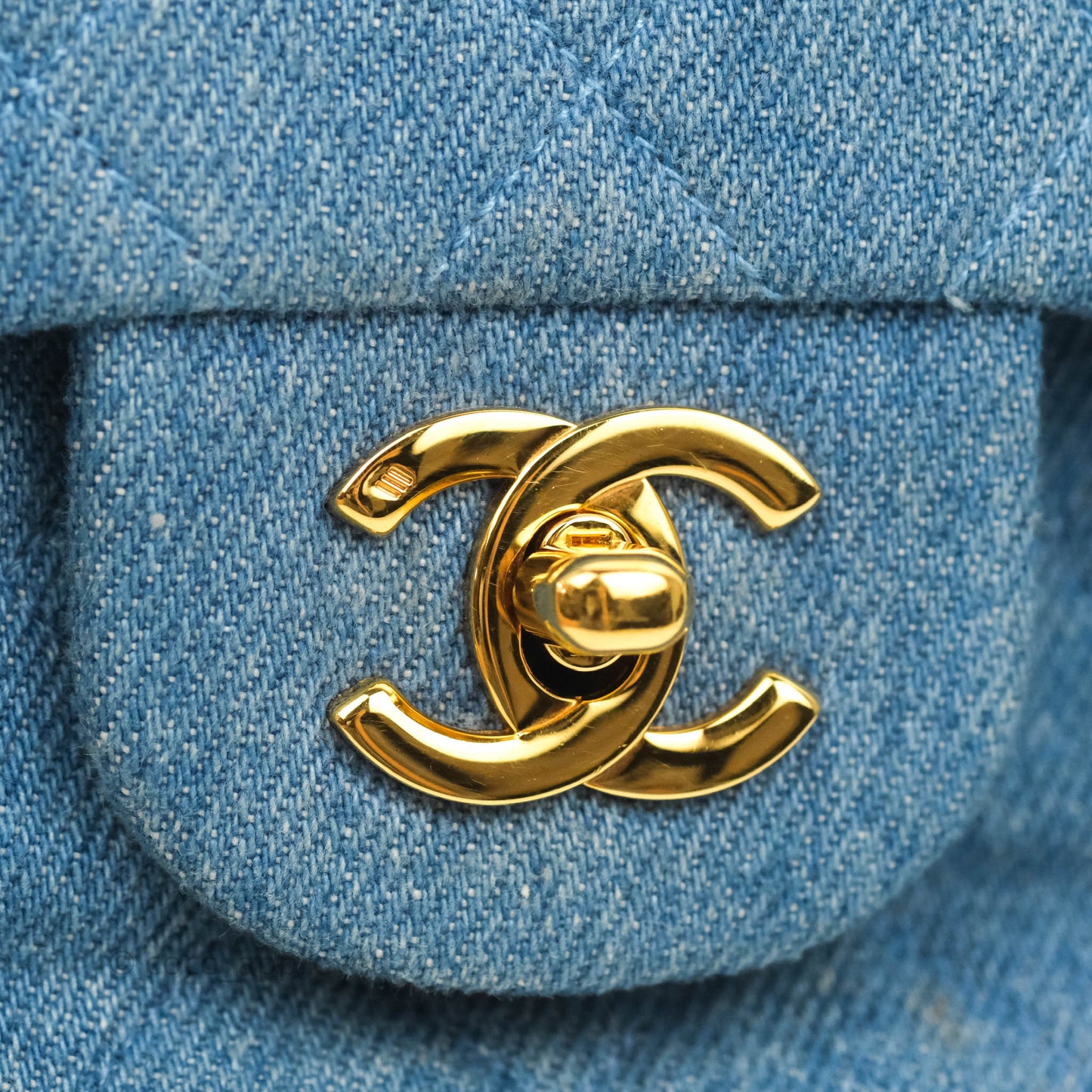 Chanel Vintage Classic Small S/M Flap Denim 24K Gold Hardware