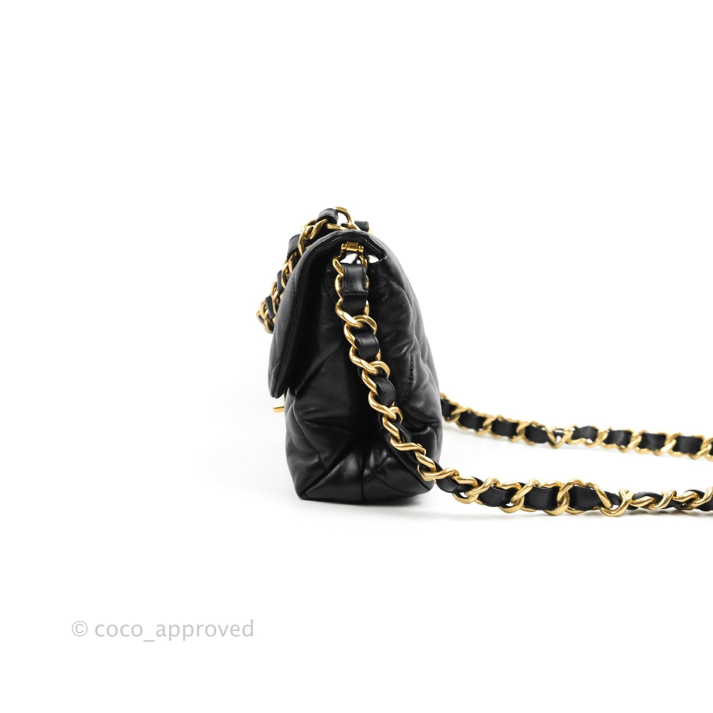 Chanel Small Flap Bag Black Lambskin Aged Gold Hardware 22-23FW