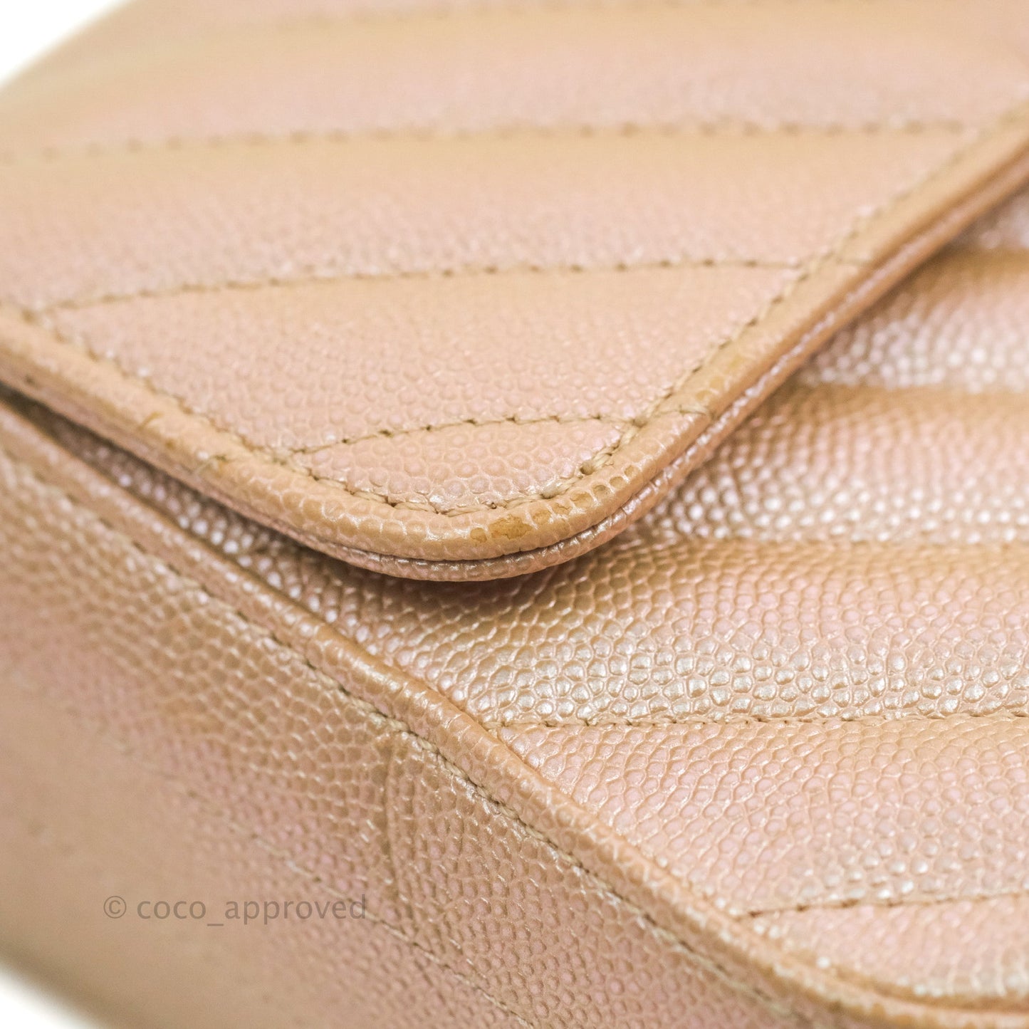 Chanel Quilted Mini Rectangular Flap Iridescent Pink Rose Gold Silver Hardware 17B