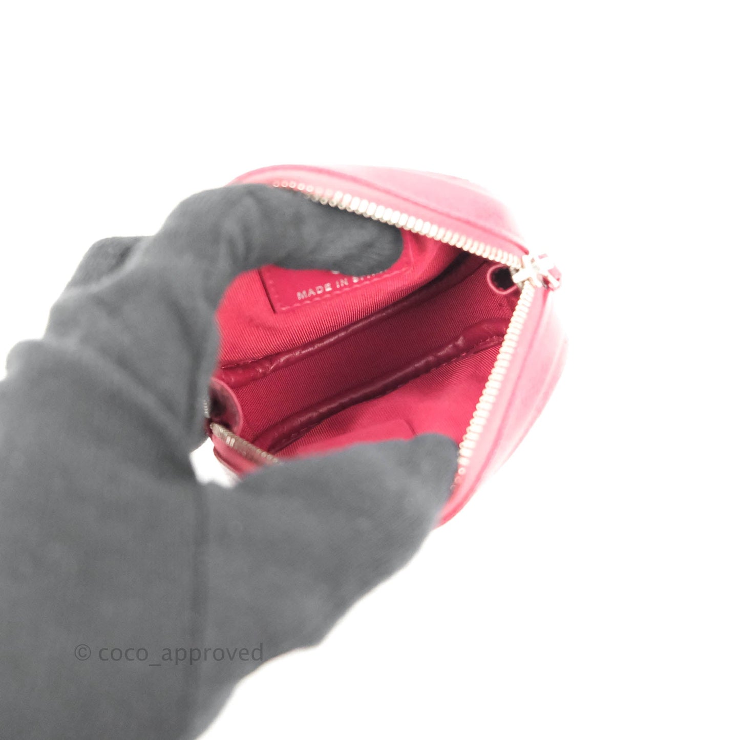 Chanel Red Round Coin Purse