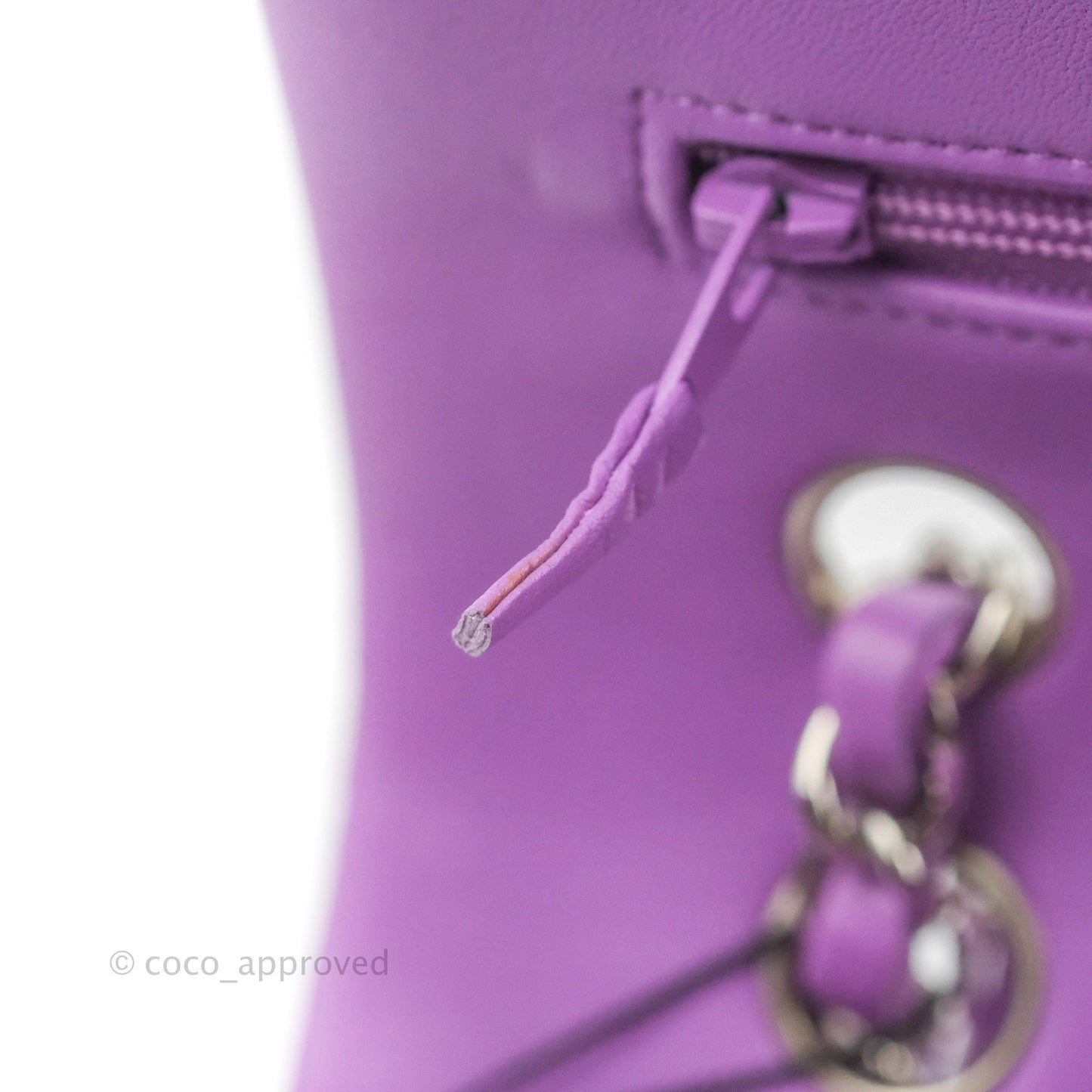 Chanel Classic M/L Medium Flap Quilted Purple Lambskin Silver Hardware 20C