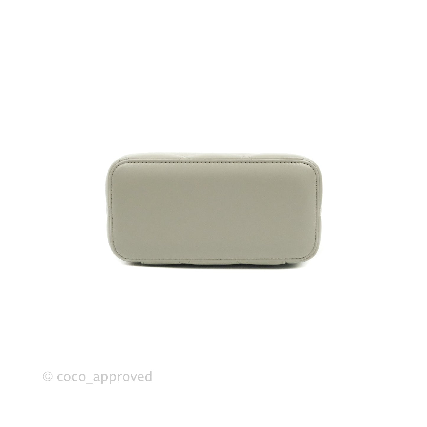 Chanel Resin Elegant Chain Vanity Case Grey Lambskin Gold Hardware