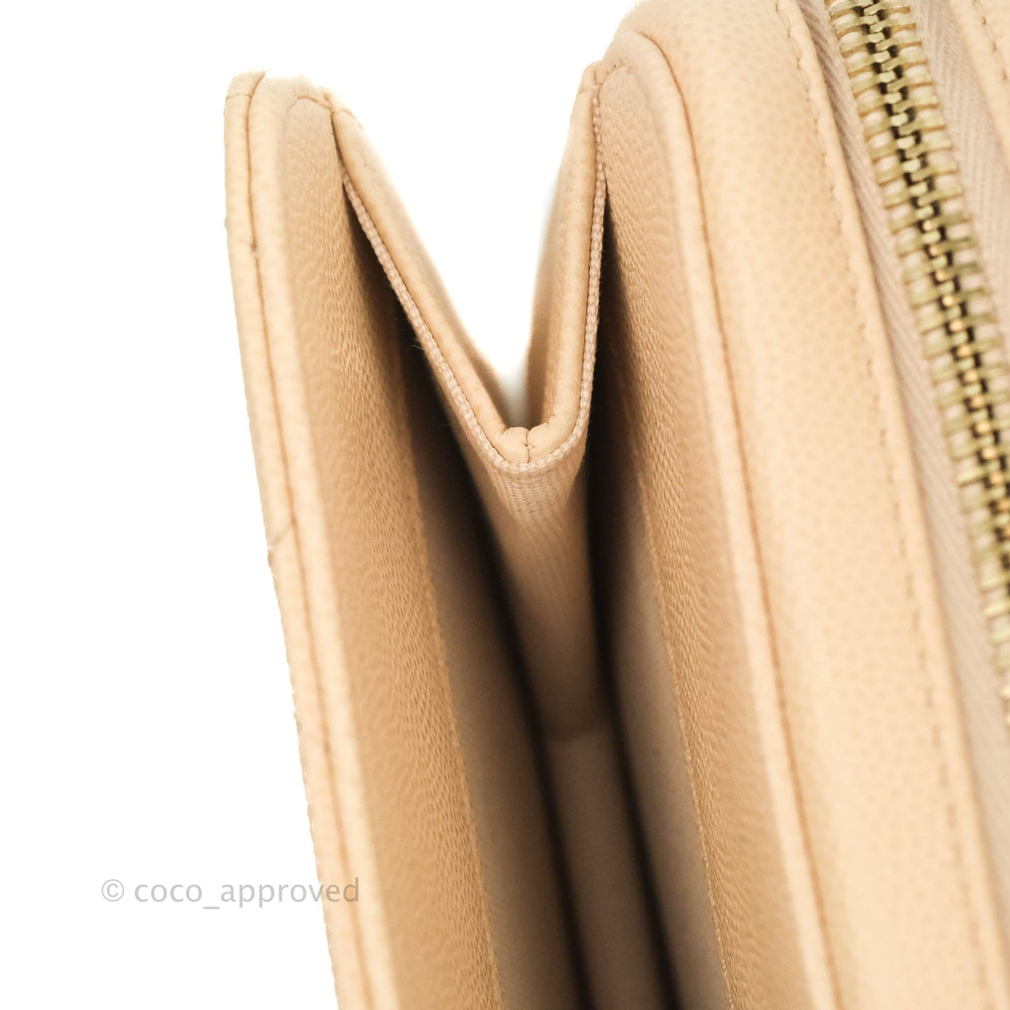 Chanel Quilted Small Like The Wallet Flap Light Beige Caviar Light Gold Hardware 22C