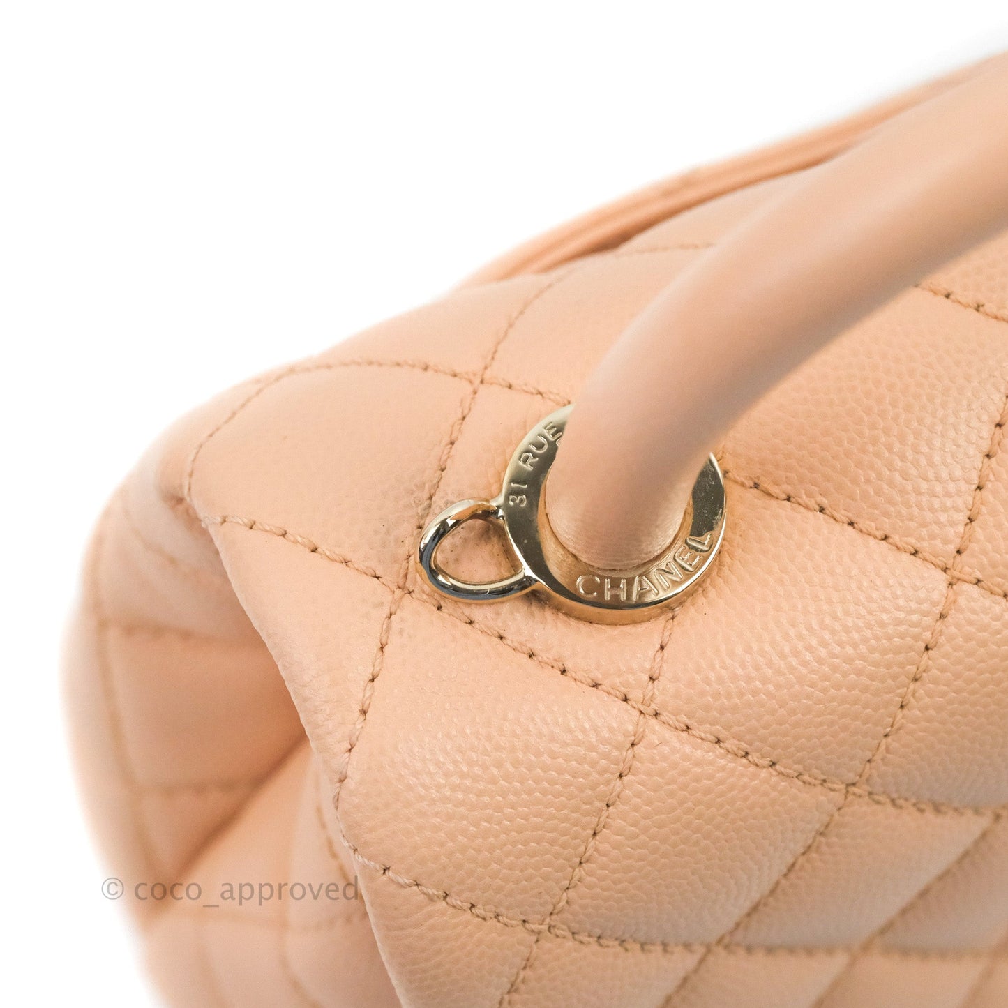 Chanel Mini Coco Handle Quilted Light Pink Caviar Gold Hardware