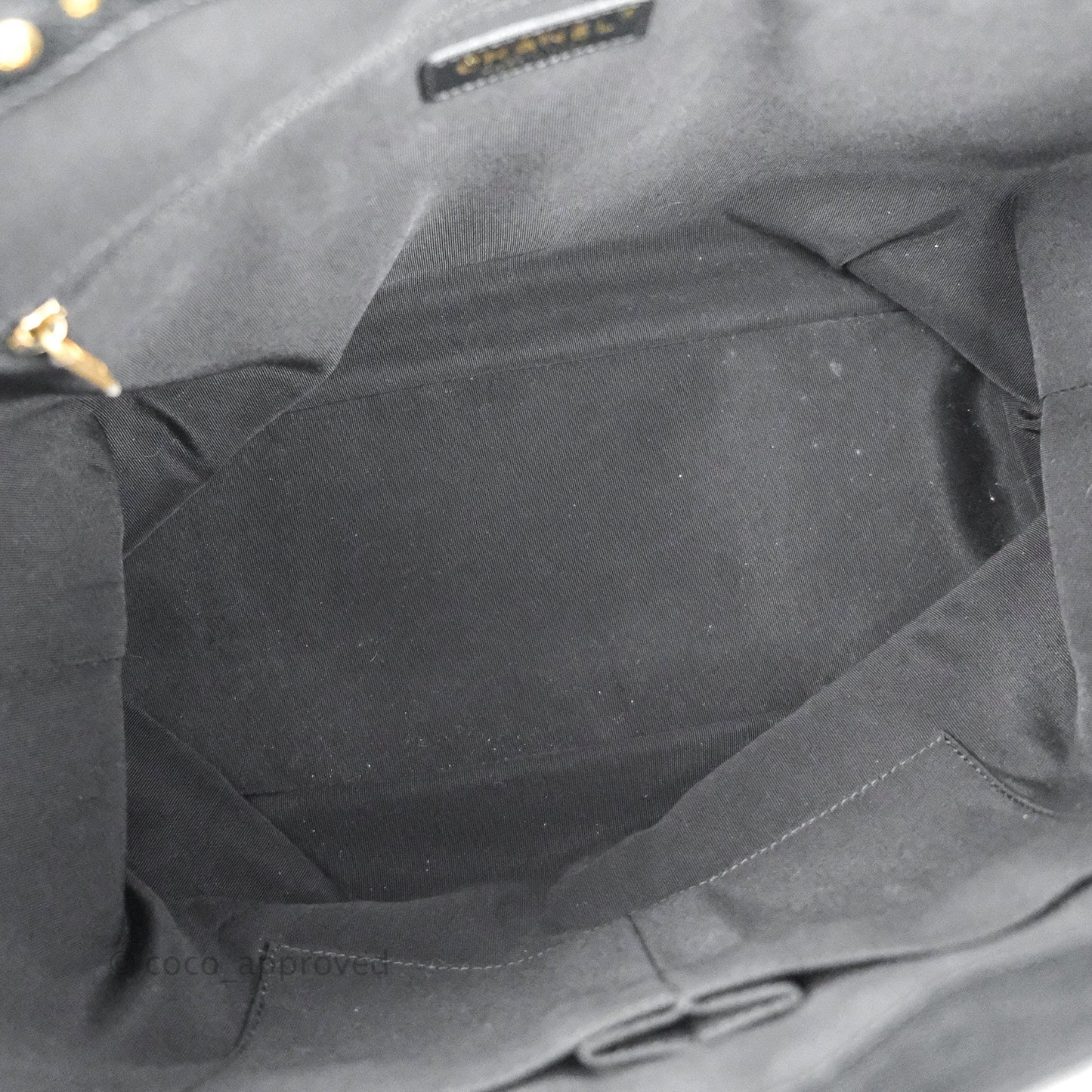 Chanel Quilted Shopping Tote Black Caviar Aged Gold Hardware 18C