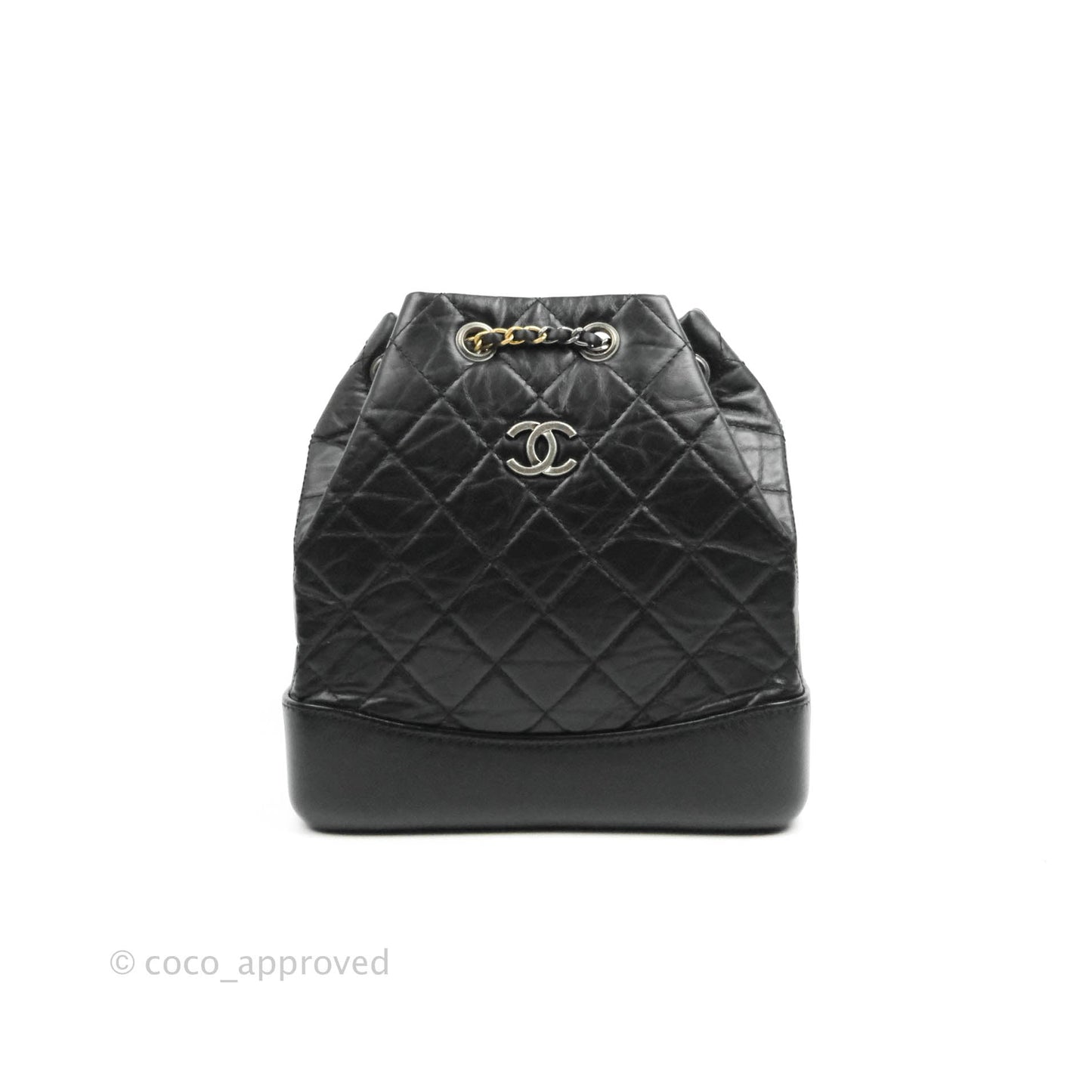 Chanel Small Gabrielle Backpack Black Aged Calfskin