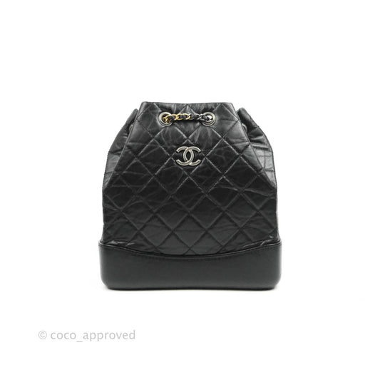 Chanel Small Gabrielle Backpack Black Aged Calfskin