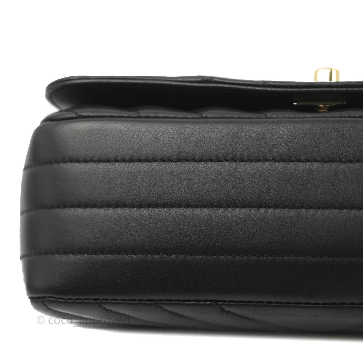 Chanel Small Statement Chevron Flap Bag Black Gold Hardware