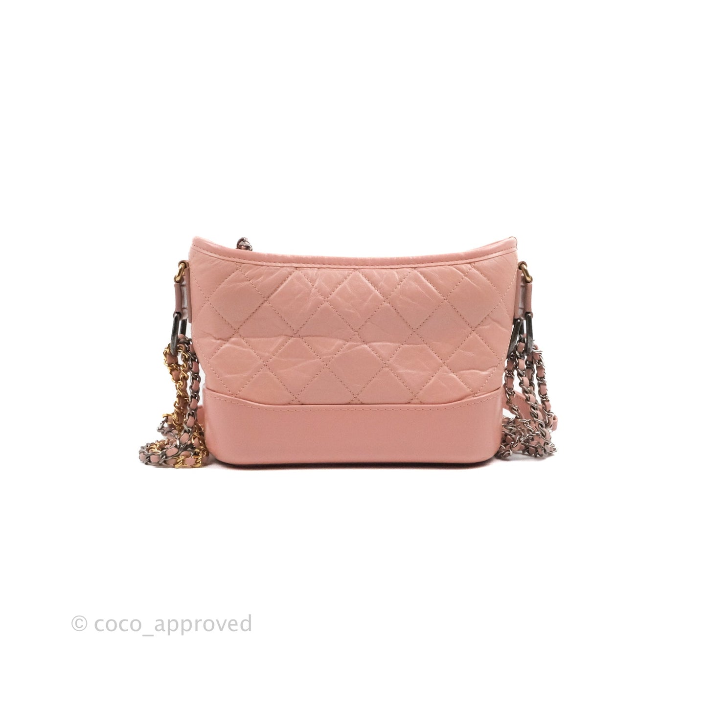 Chanel Quilted Small Gabrielle Hobo Pink Aged Calfskin