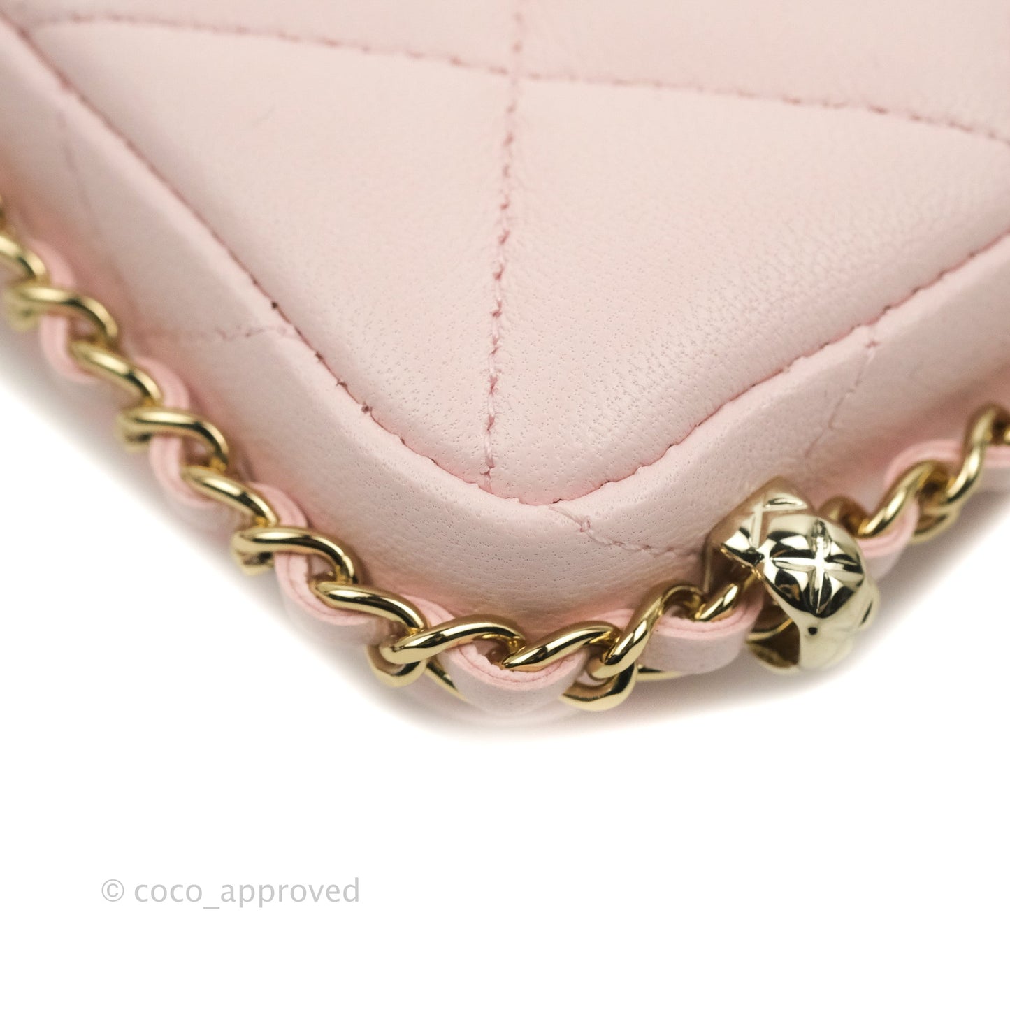 Chanel Mini Clutch With Chain Pink Lambskin Gold Hardware