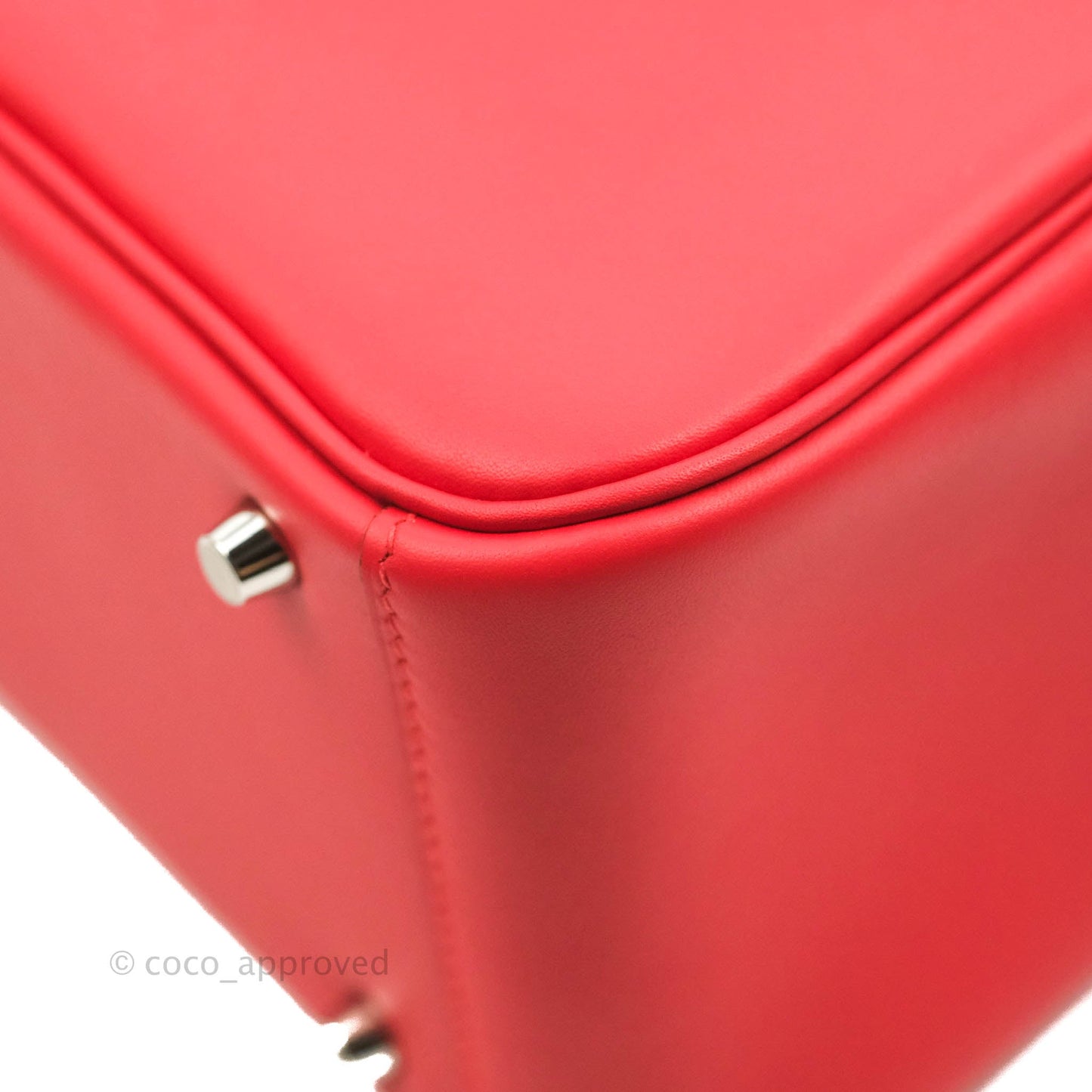 Hermès Mini Lindy 20 Red Swift Palladium Hardware