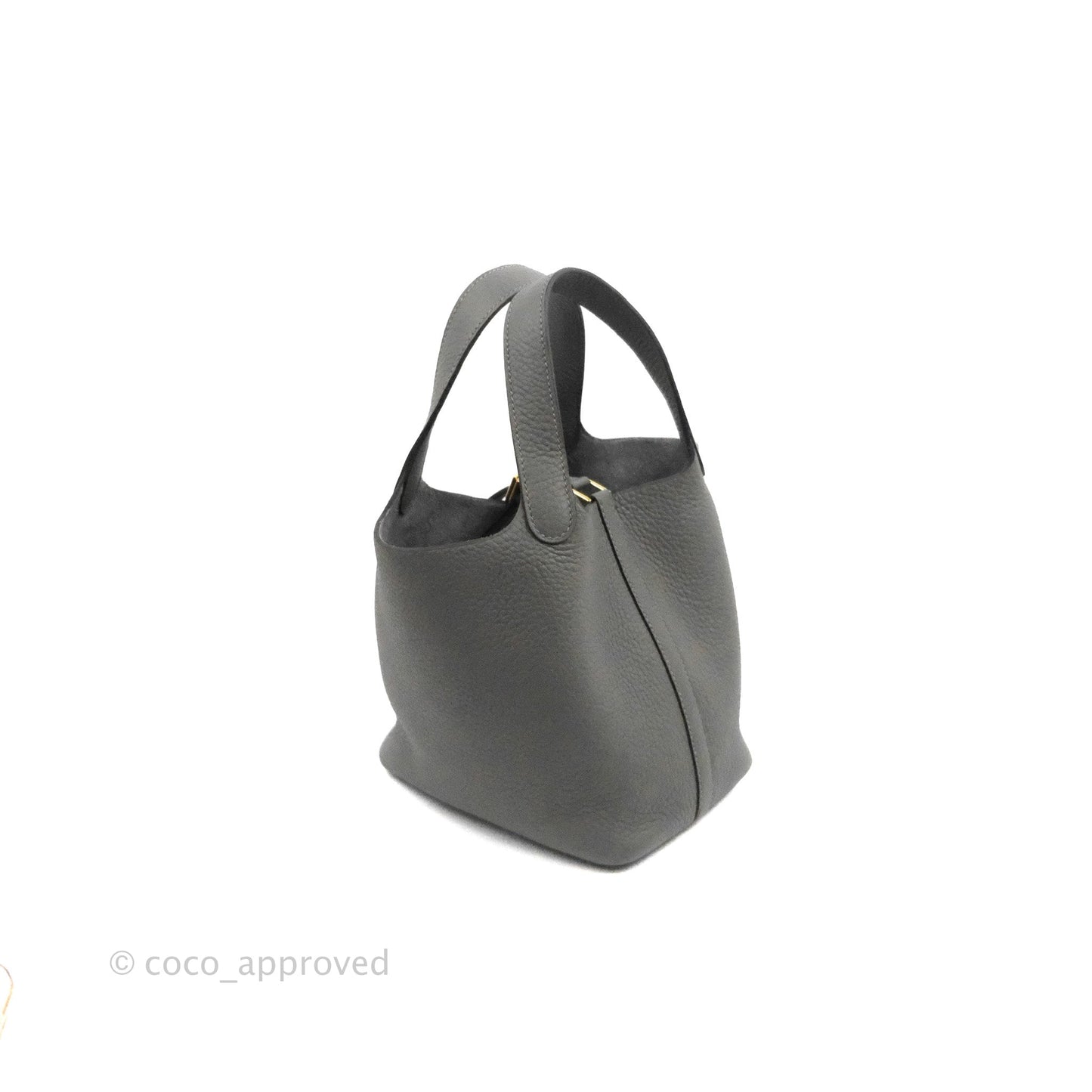 Hermès Picotin Lock 18 Gris Meyer 0L Clemence Gold Hardware
