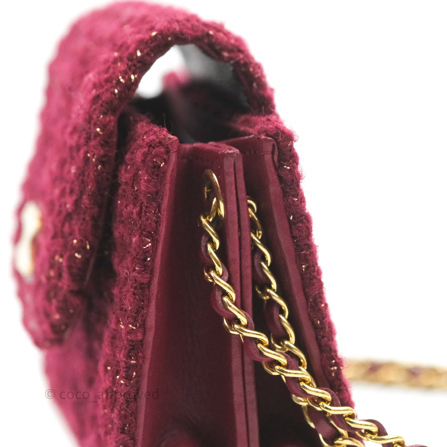 Chanel Clutch With Chain Red Tweed