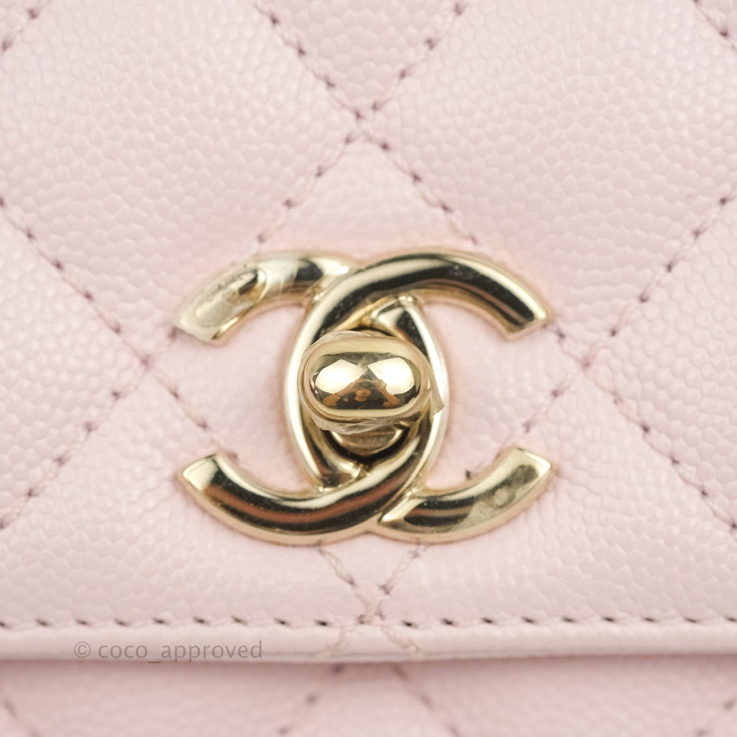 Chanel Mini Coco Handle Quilted Light Pink Caviar Gold Hardware