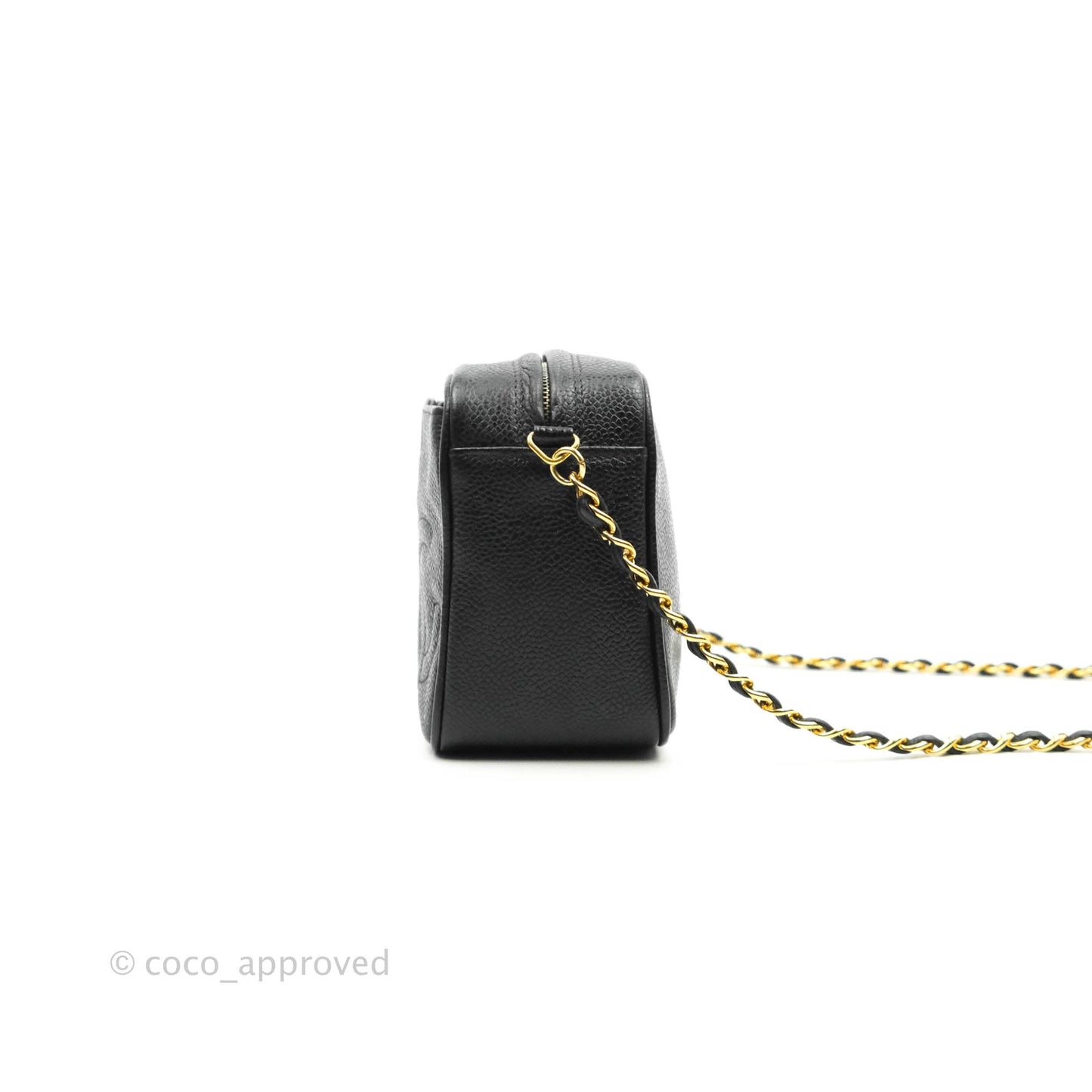 Chanel Vintage Camera Bag Black Caviar Gold Hardware