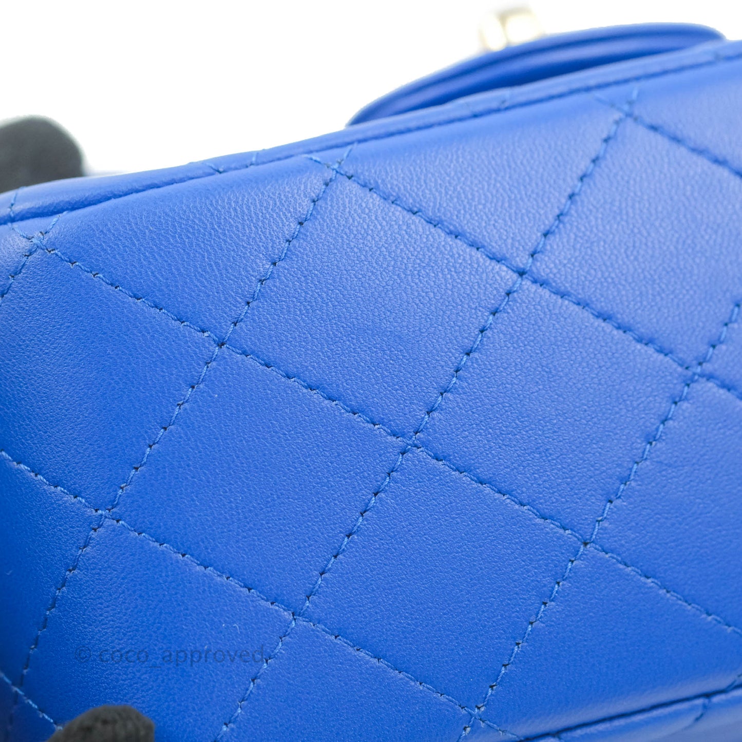 Chanel Mini Square Blue Lambskin Gold Hardware
