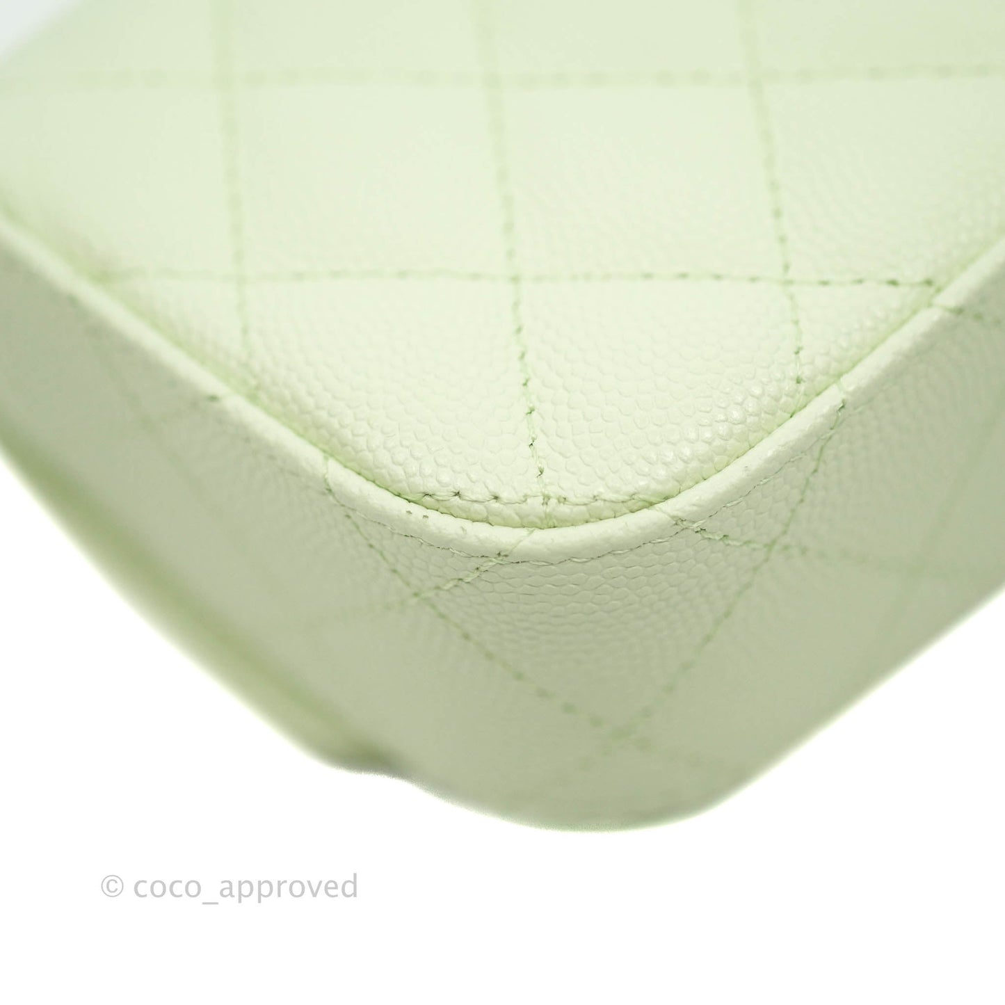 Chanel Classic Clutch With Chain Mint Green Gold Hardware