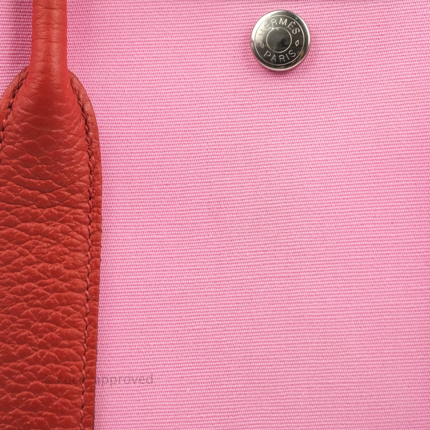 Hermès Garden Party 30 Pink / Red Duchesse Canvas