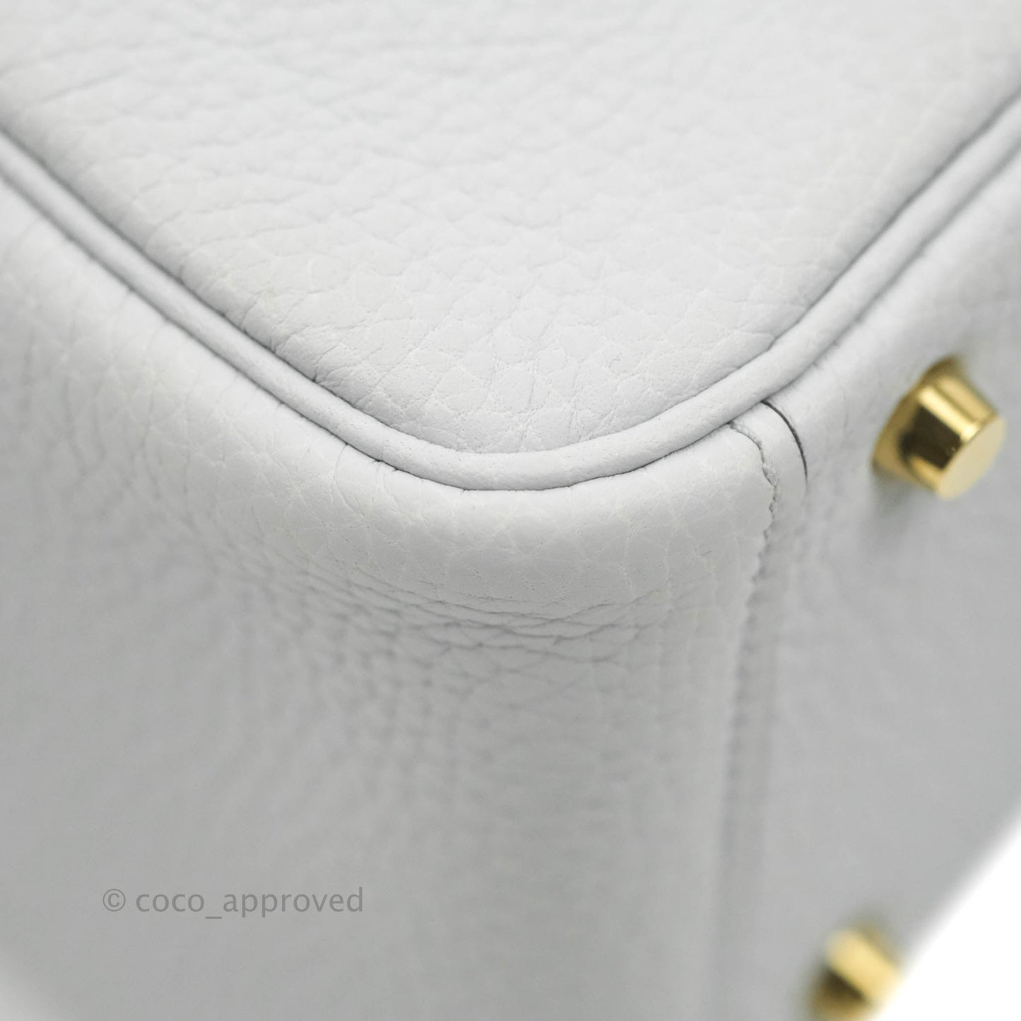 Hermès Mini Lindy 20 Blue Pale Clemence Gold Hardware