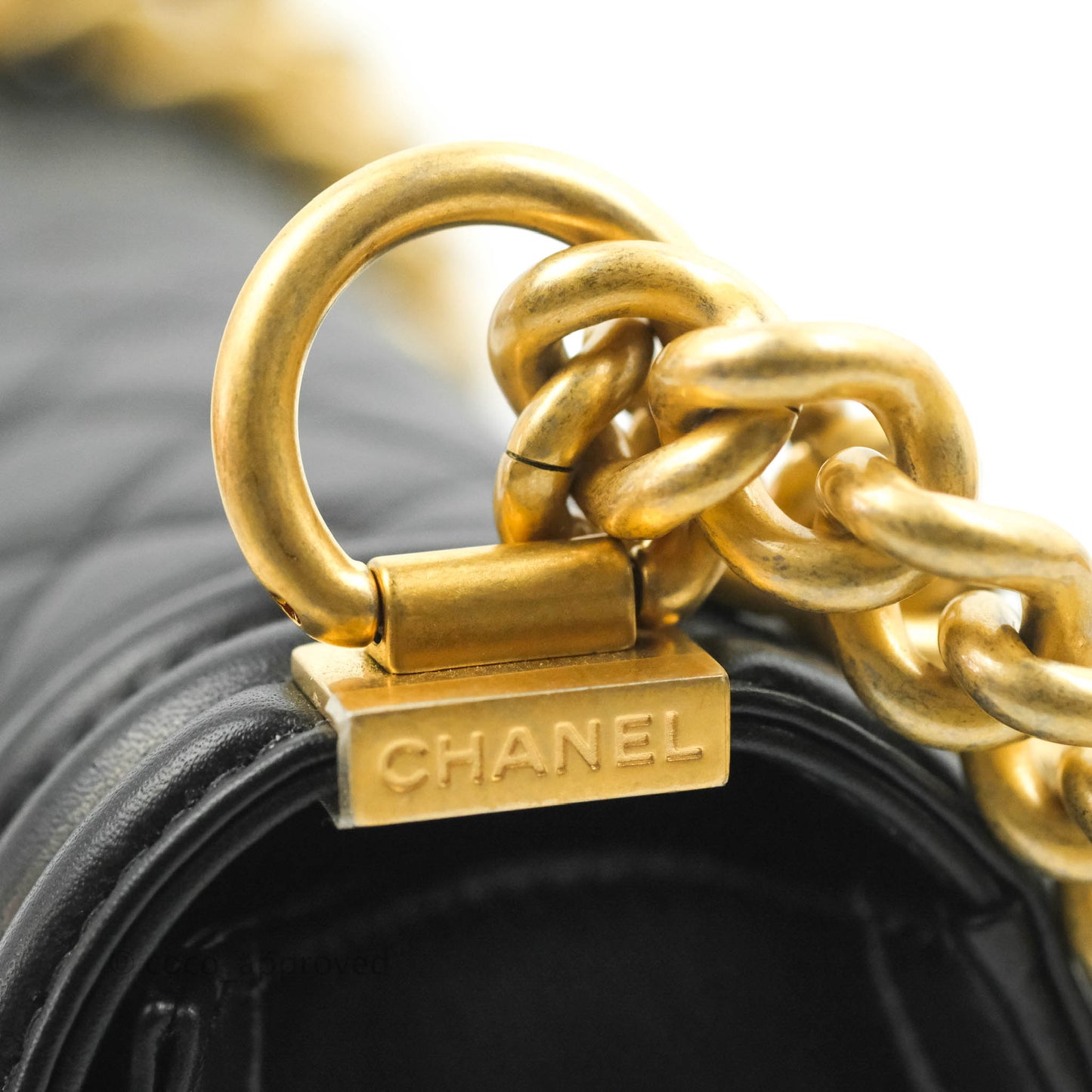 Chanel Small Boy Bag Black Calfskin Gold Hardware