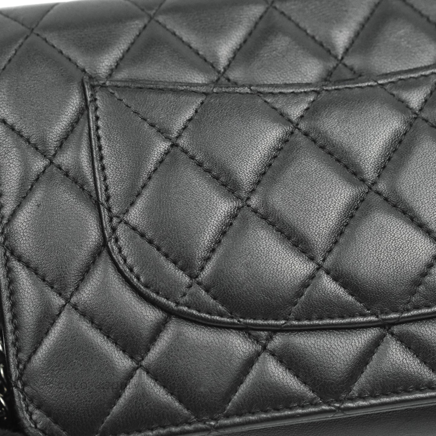 Chanel Classic Wallet On Chain Black Lambskin Silver Hardware