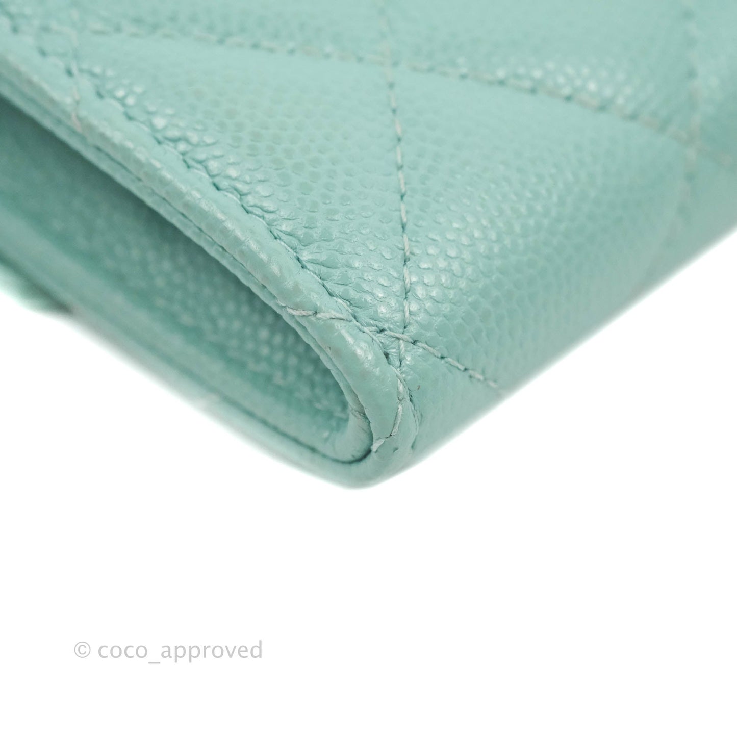 Chanel Quilted Small Flap Card Holder Tiffany Caviar Gold Hardware