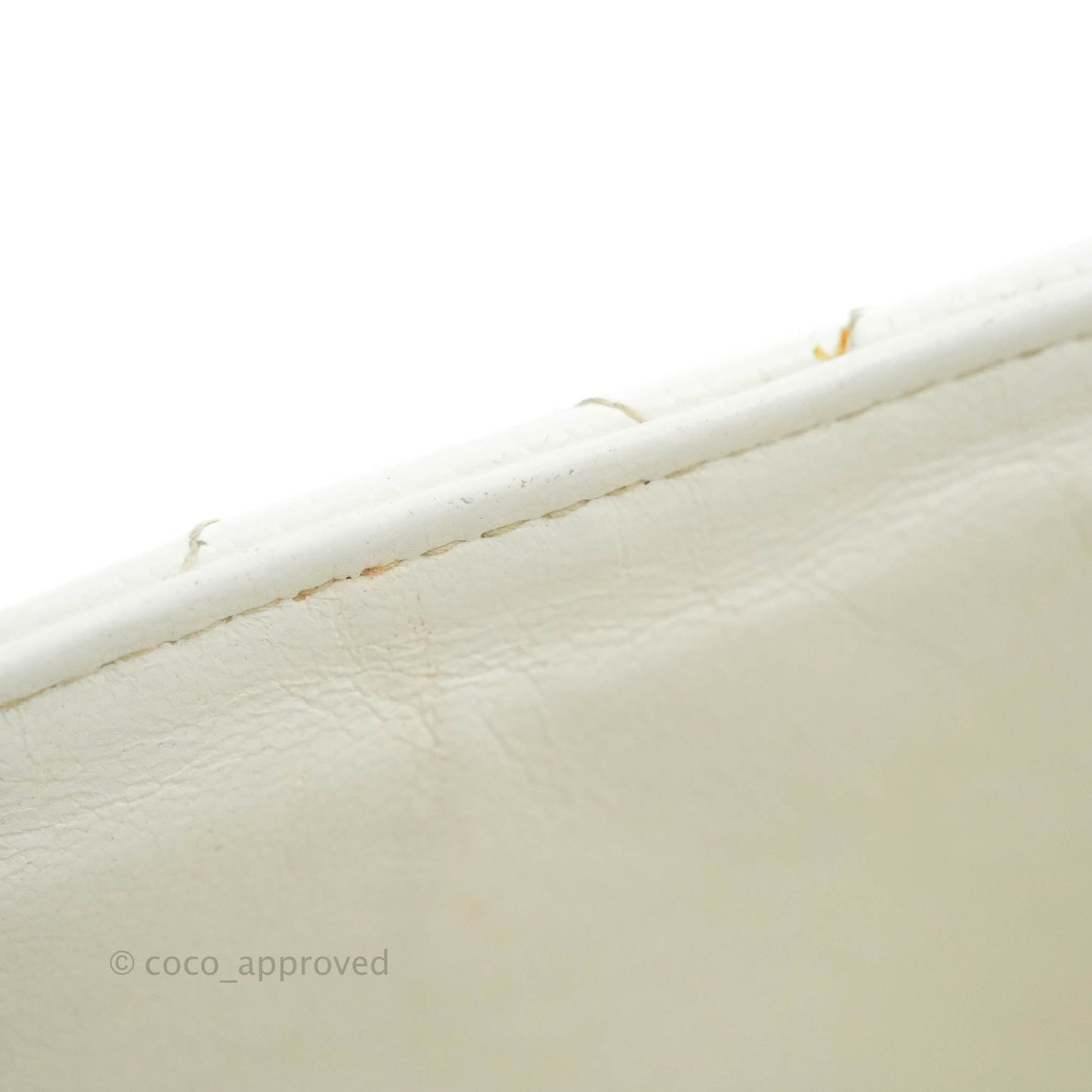 Chanel Quilted Vintage Mini Square Flap White Caviar Silver Hardware