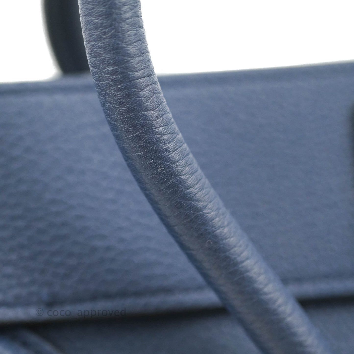 Celine Micro Luggage Handbag Navy Grained Calfskin Gold Hardware