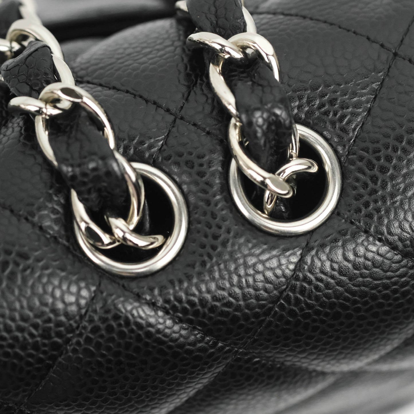Chanel Jumbo Single Flap Black Caviar Silver Hardware⁣⁣