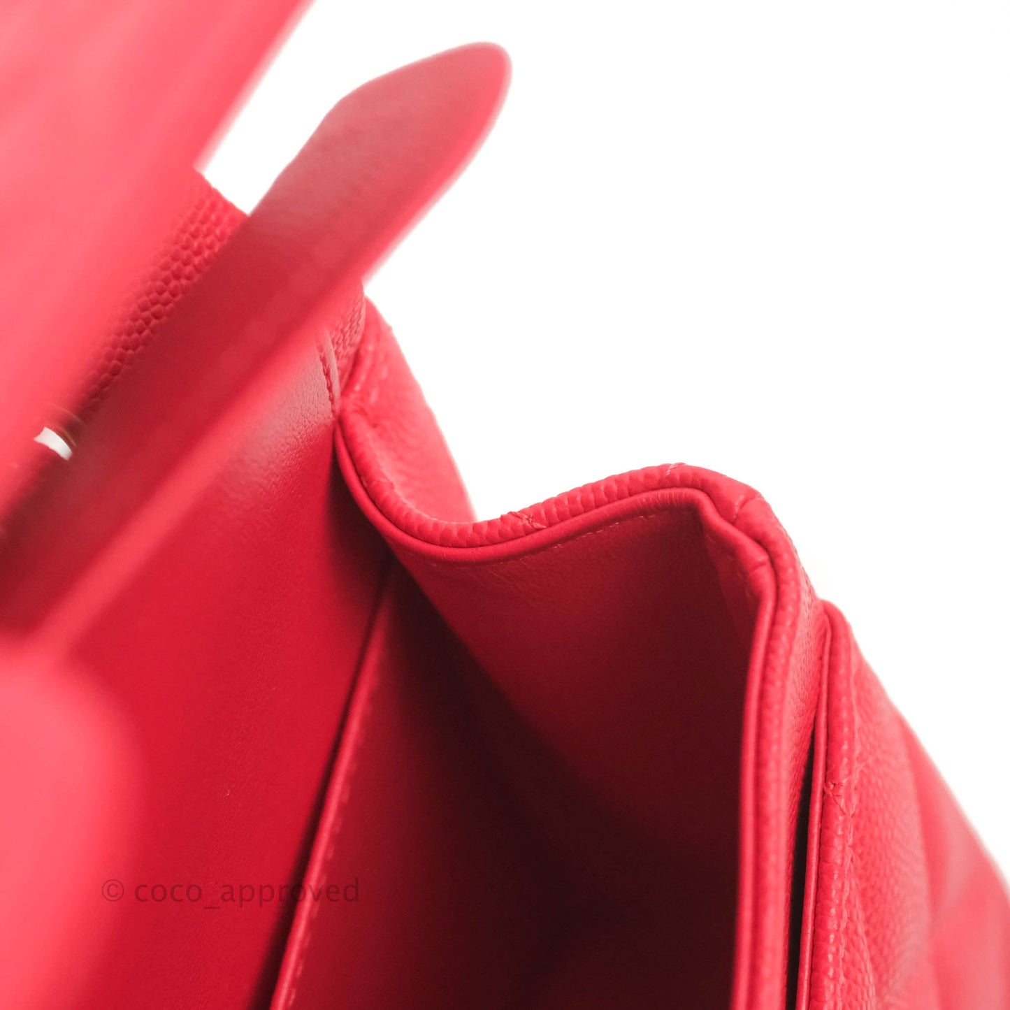 Chanel Small Classic Quilted Flap Red Caviar Gold Hardware