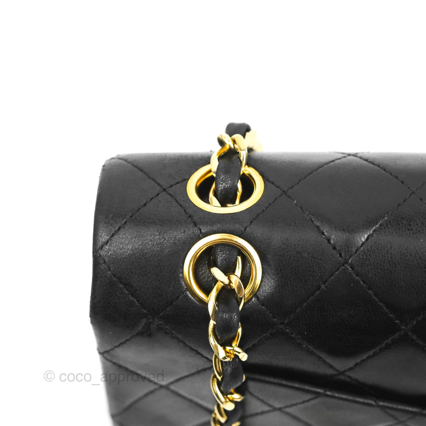 Chanel Classic Vintage Double Flap M/L Black Lambskin Gold Hardware