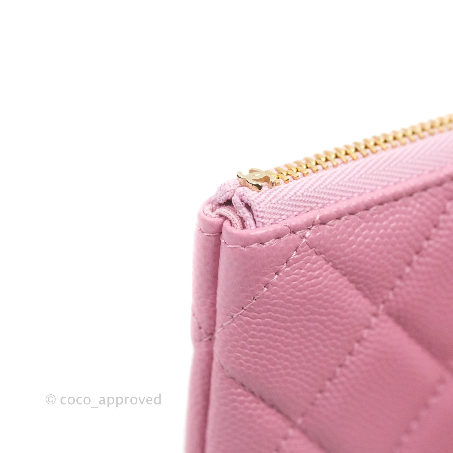 Chanel Quilted Mini O Case Light Pink Caviar Gold Hardware