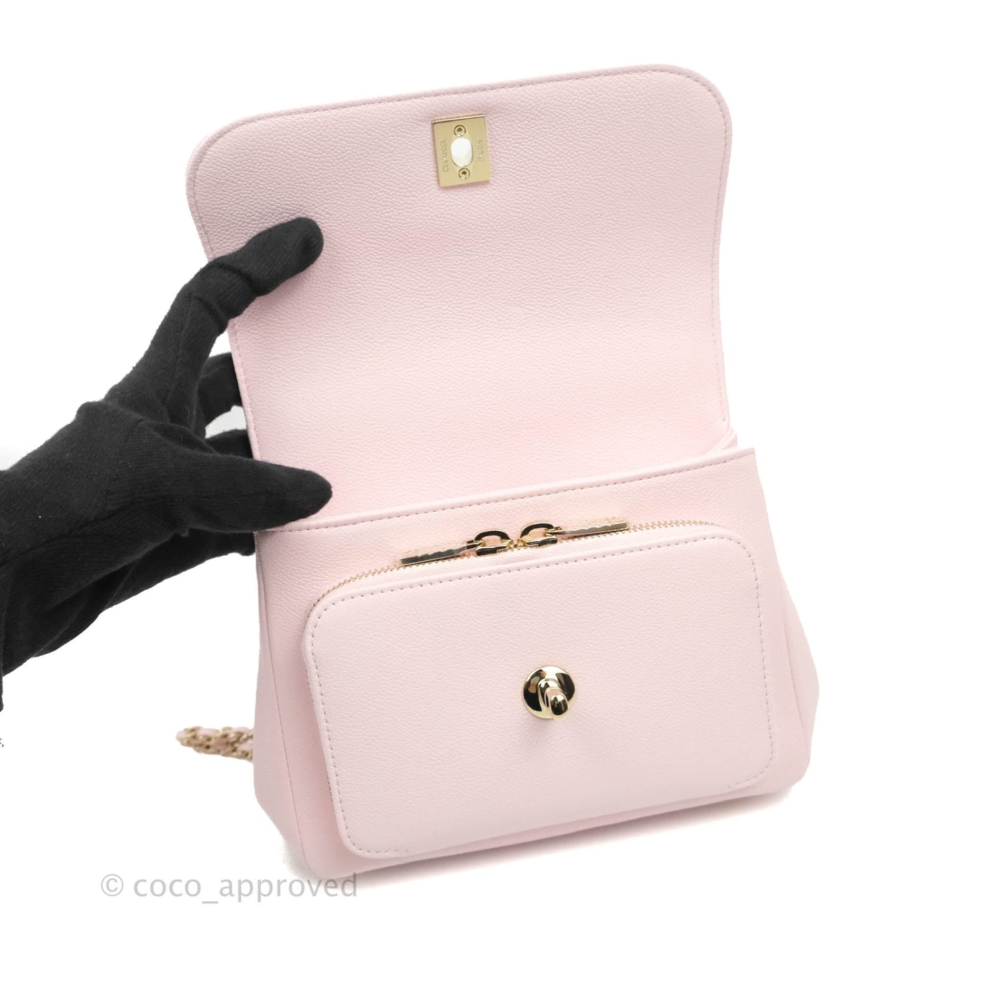Chanel Quilted Small Business Affinity Flap Pink Caviar Gold Hardware